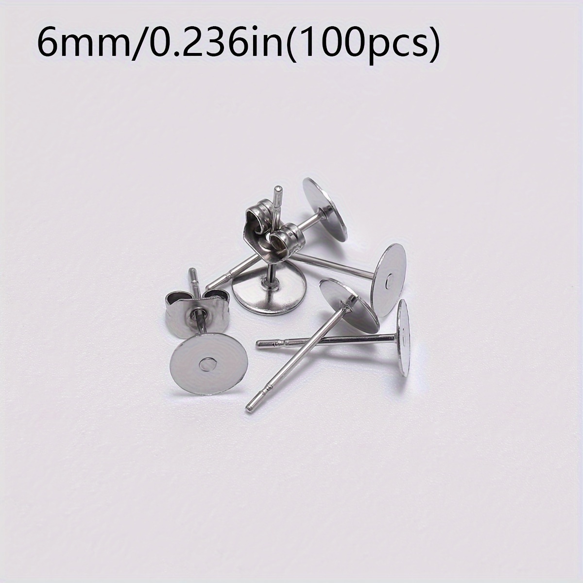 2d Flat - Jewelry Additions Stainless Steel Earrings, Earring Studs, Flat Earrings With Ear Plugs, 100sets/pack