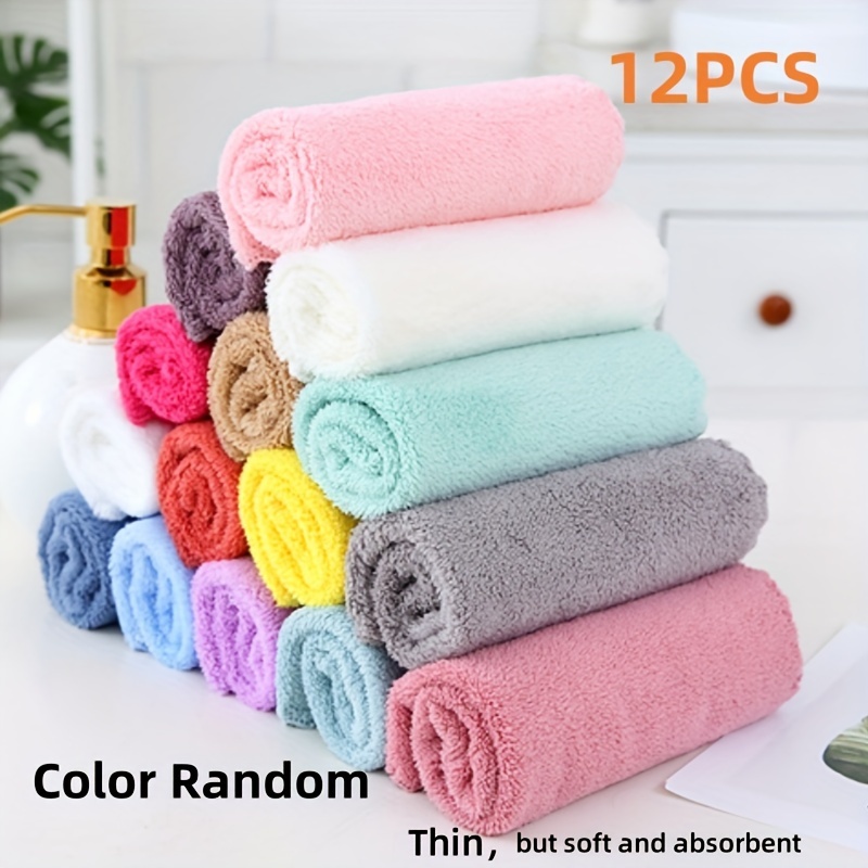 Cute Cartoon Animal Wipe Hand Towel Coral Fleece Quick Dry Soft Absorbent  Kitchen Bathroom Terry Towels Embroidered Handkerchief