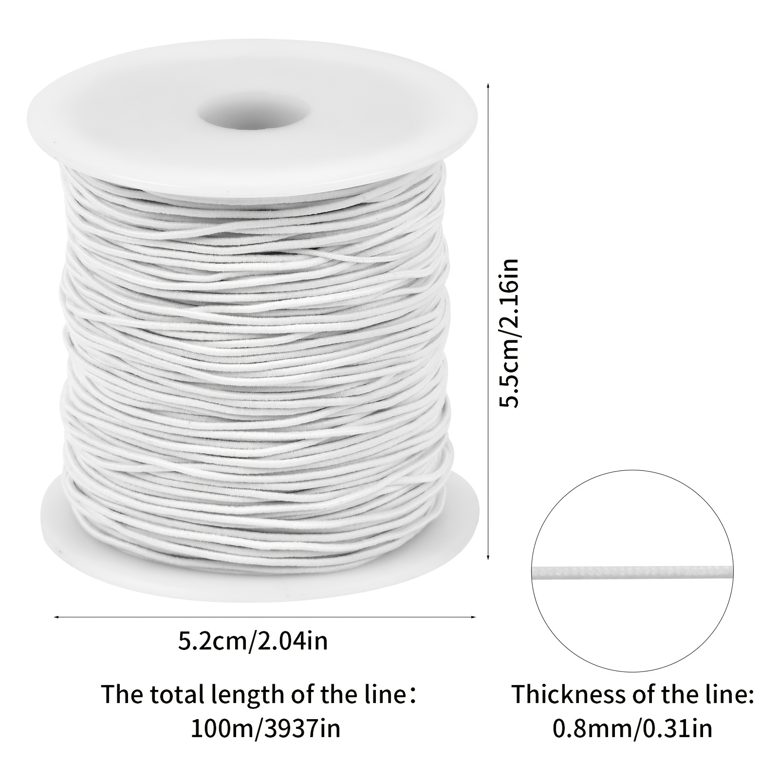 2mm Round Elastic Cord Elastic Rope Stretchable Beading Craft
