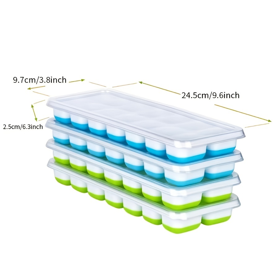 Ice Cube Trays Silicon Bottom Ice Cube Storage Large Capacity Ice