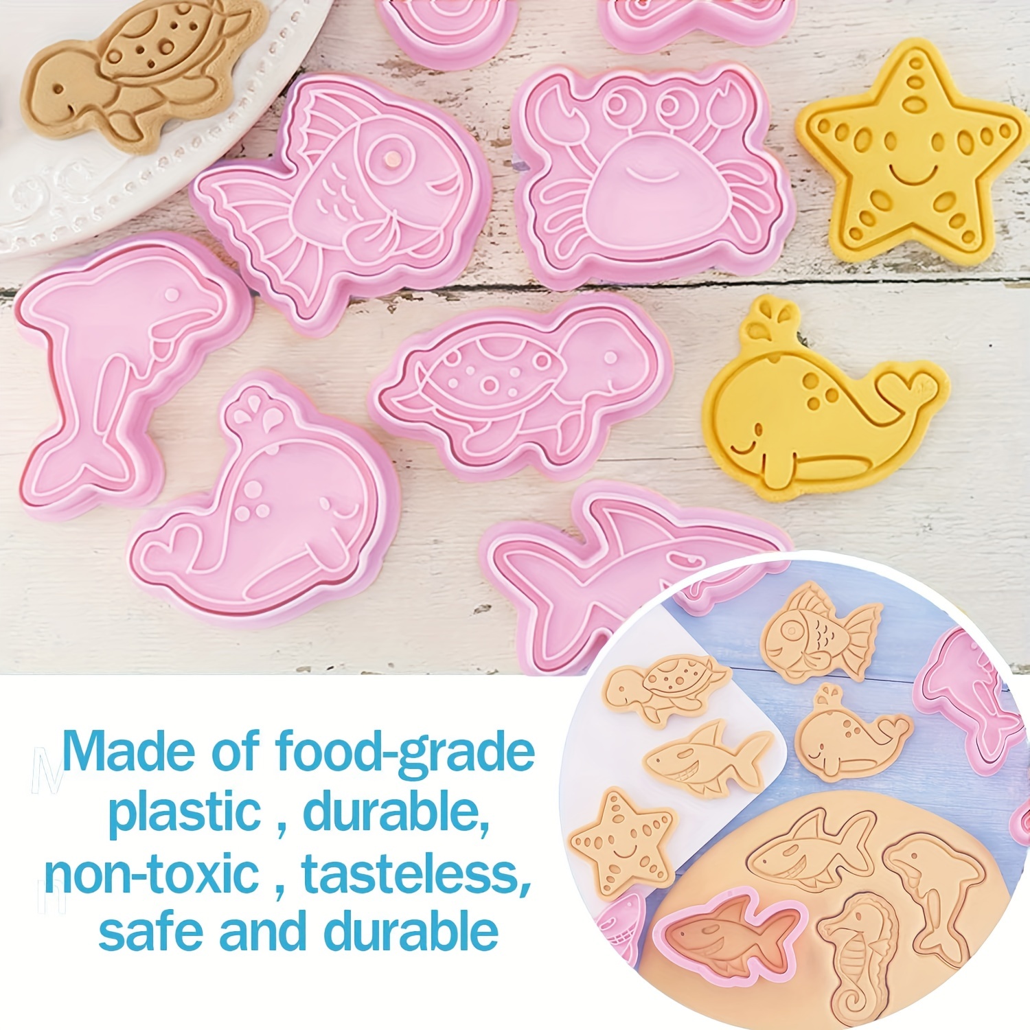 Set 8 Stampi Biscotti Animali Oceanici Formine Biscotti E - Temu Italy