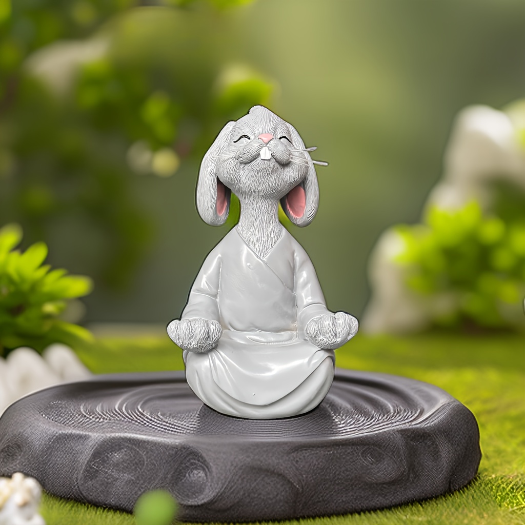 Small Sculpture Decoration Yoga Bunny Resin Decorative - Temu Canada