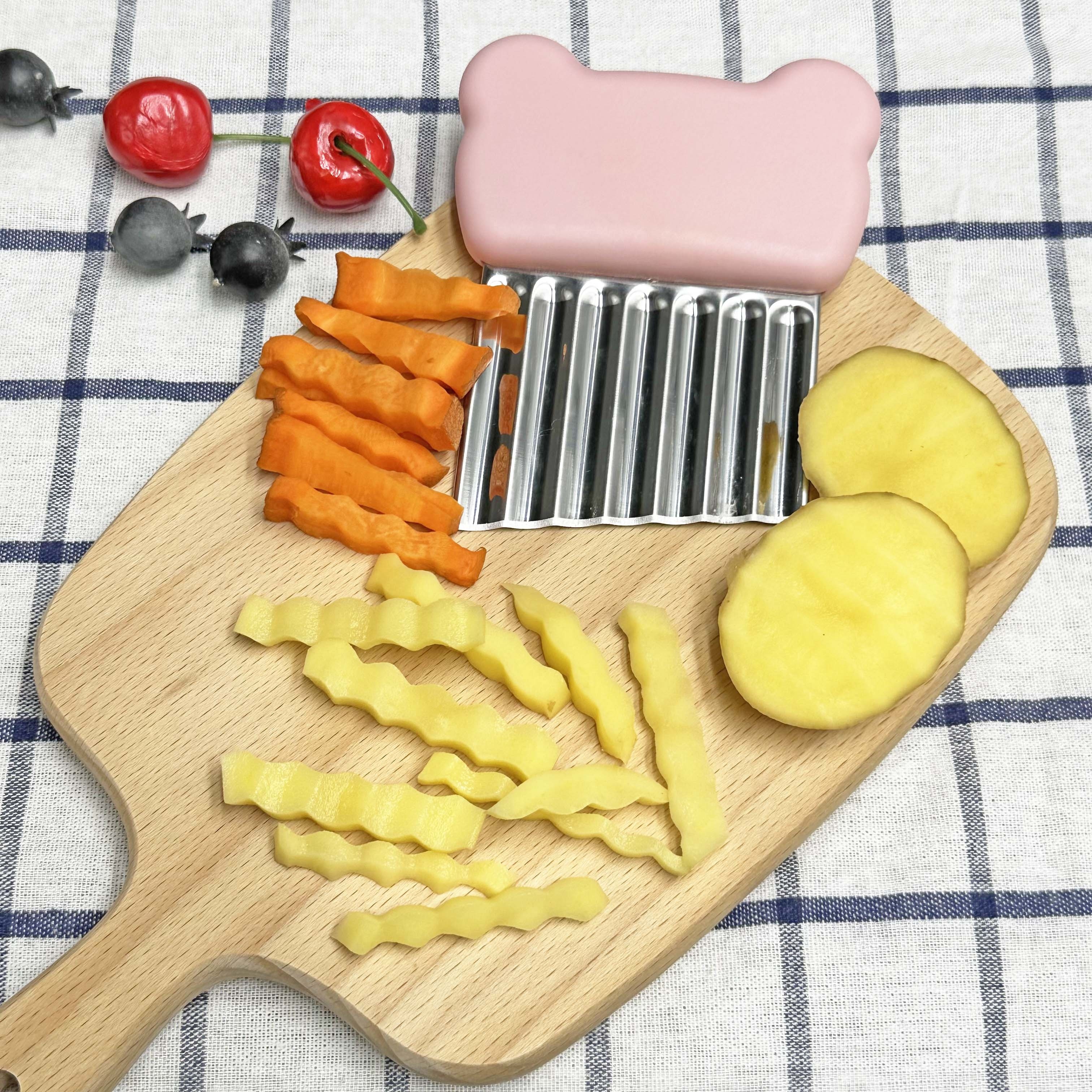 Acheter Couteau ondulé en acier inoxydable, coupe-pomme de terre, cuisine  domestique, coupe-légumes, dent de loup, couteau à pommes de terre, outil  de couteau à frites 1 pièce