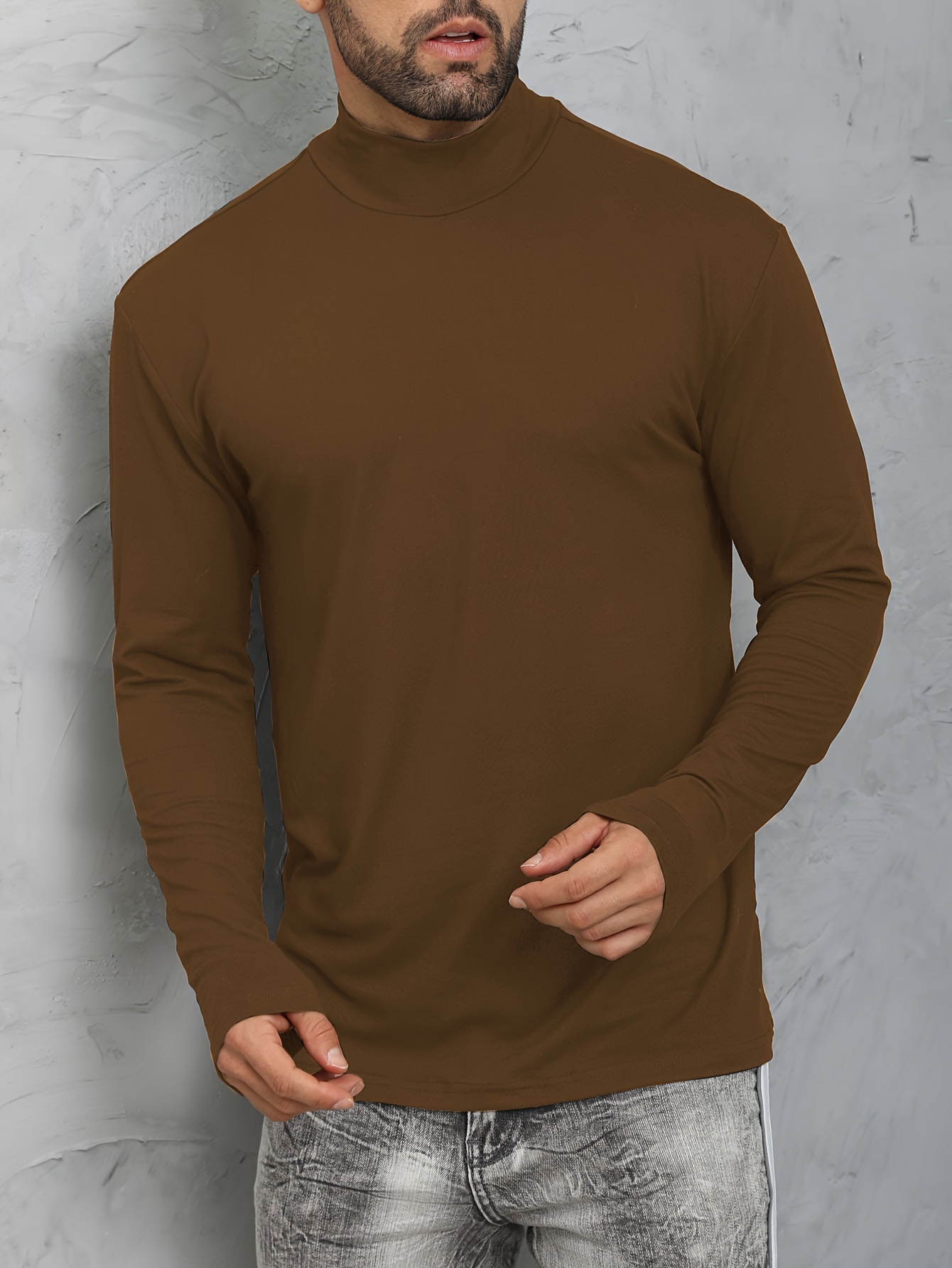 Camiseta manga larga invierno hombre color