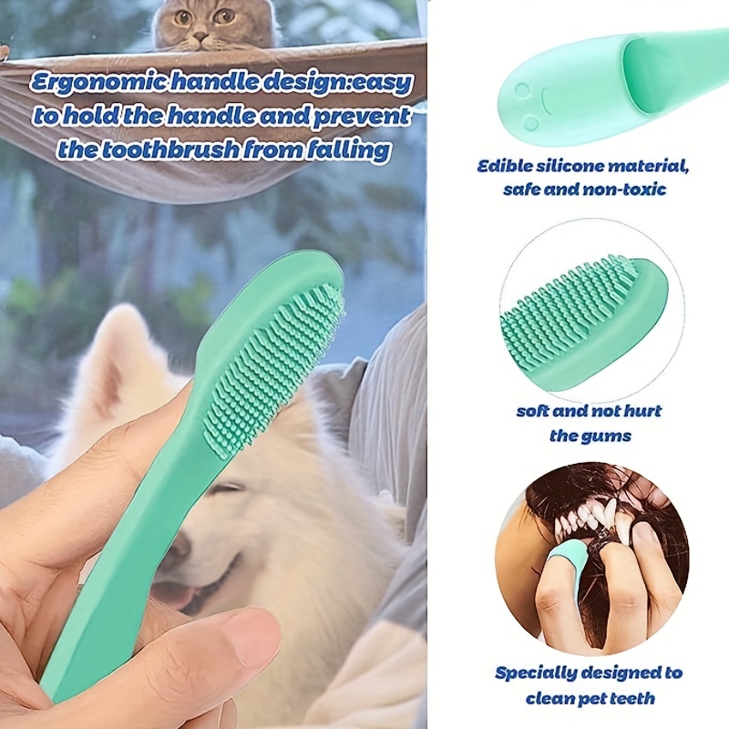 Pet Finger Brush Puppy Toothbrush Soft Brush Dog Cat Cleaning Supplies /