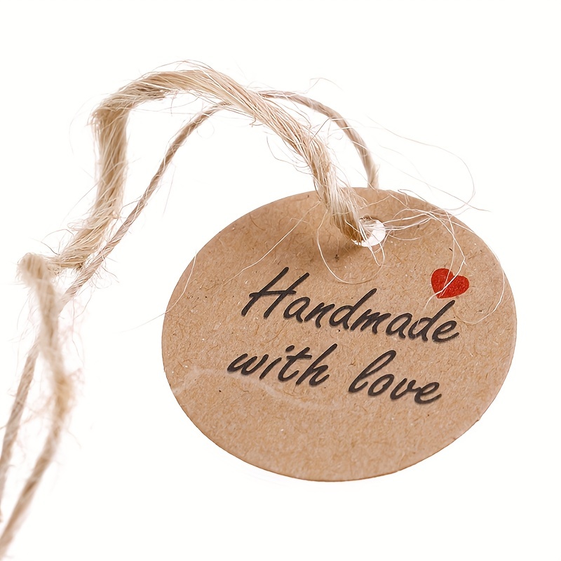 Handmade With Love Labels Hang Tags Blank Kraft Paper With - Temu