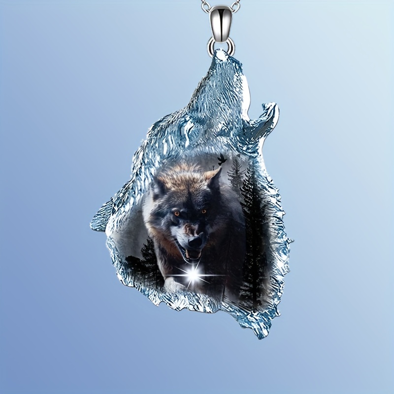 Animal Wolf Head Pendant Necklace Men Accessories