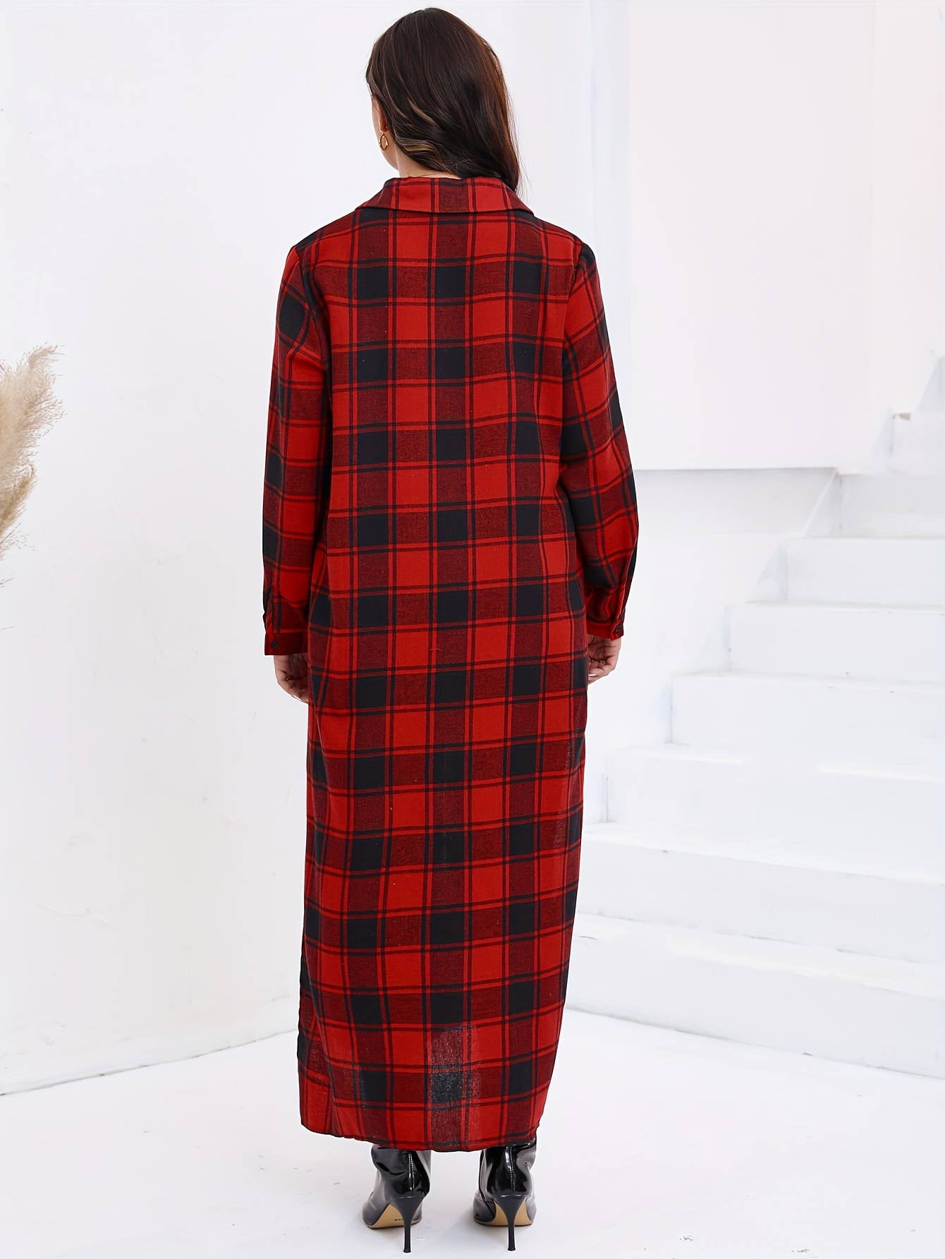 Women’s Plus Size Plaid Duster/Dress