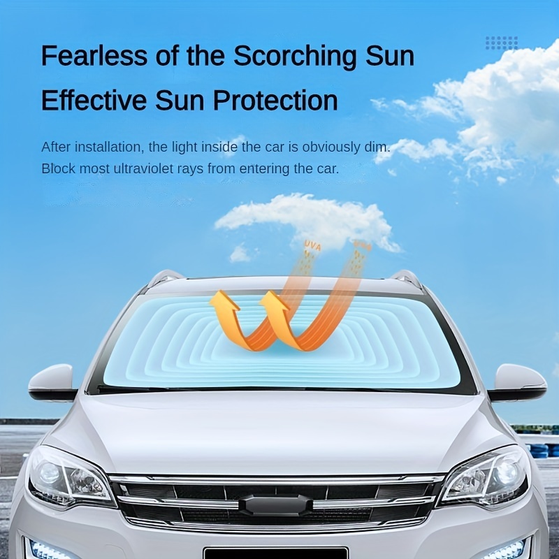 Sun Shade, Car Windshield Foldable Sun Shade, Front Window Sun Protector  For Uv Rays & Sun Heat,universal Sun Visor, Car Interior Accessories - Temu  United Arab Emirates