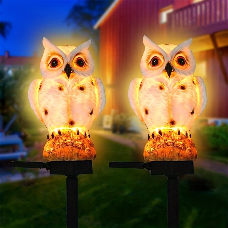 

Gorgeous White Owl Solar Garden Lights - Led Figures, Waterproof & Stakes Included - Perfect For Outdoor Patio, Trails & Lawn Decoration!