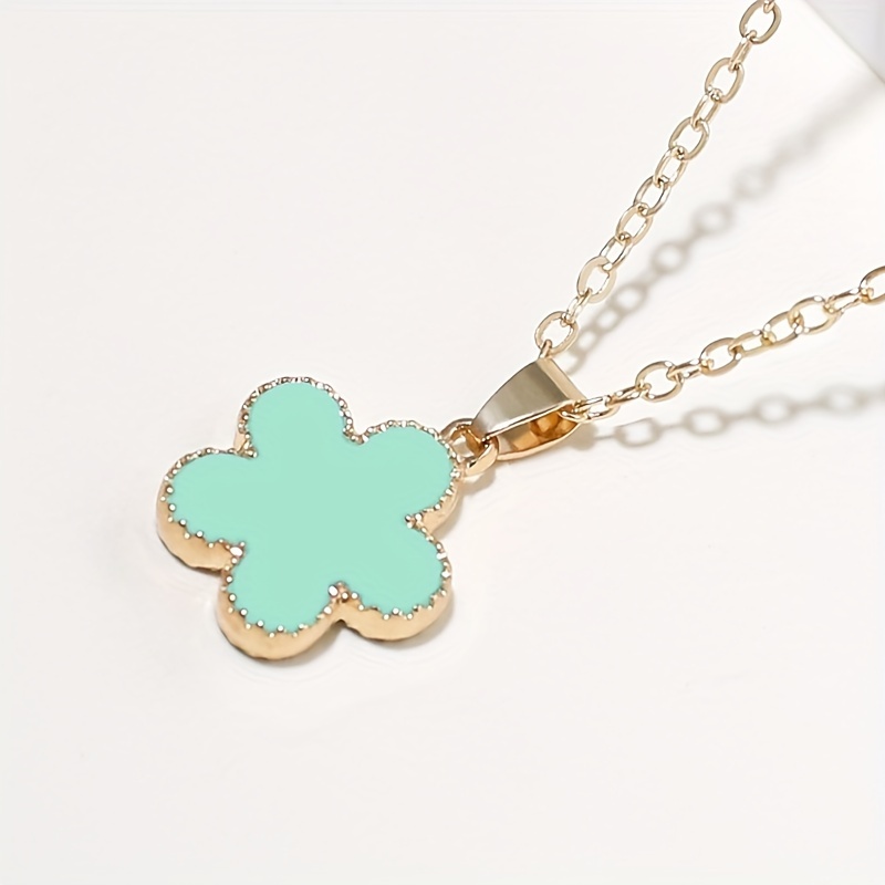 Elegant Flower Petal Necklace Clover Necklace - Temu