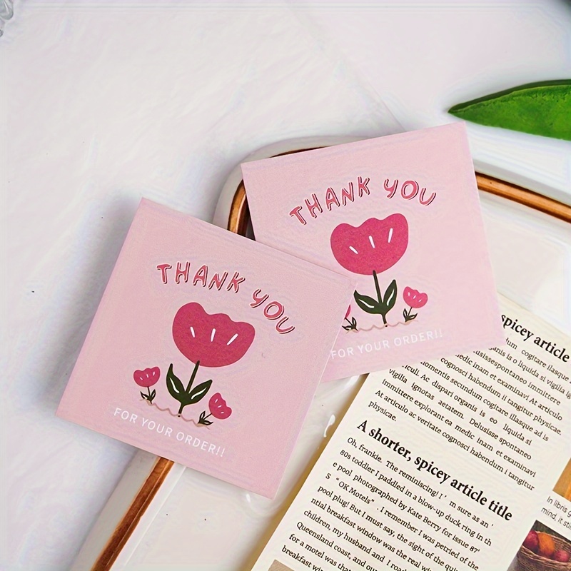 Flower Simple Square Thank Thank Card Gift Card Small - Temu