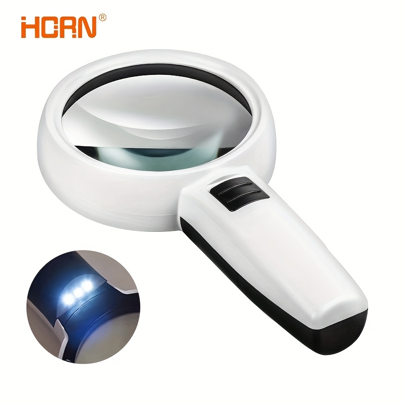 100X Pocket Adjustable Microscope with 2 LEDs Light Loupe Magnifier for  Jewelry Gem Magnifying Glass 