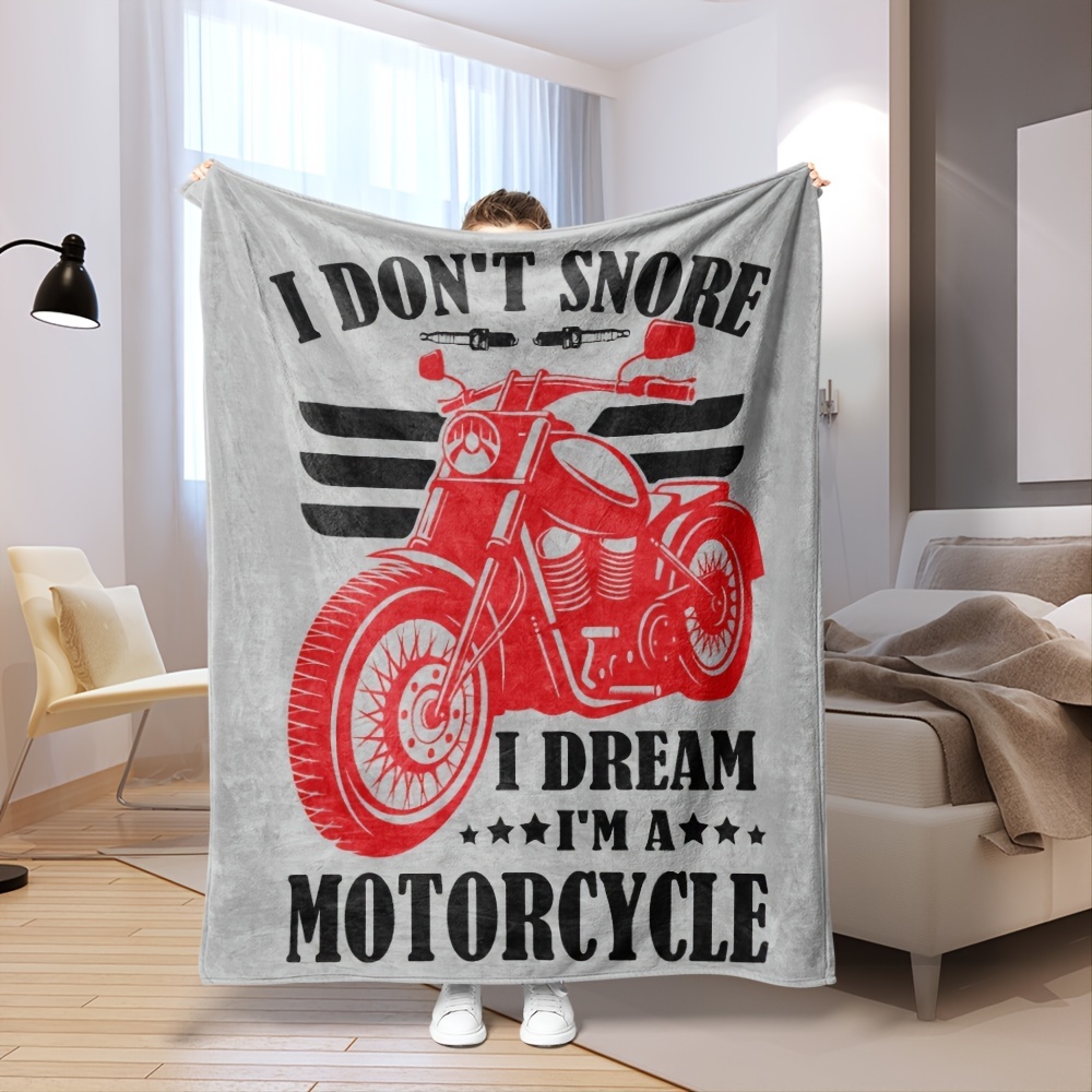 Flannel Blanket Motorcycle Print Blanket Soft Warm Cosy Temu