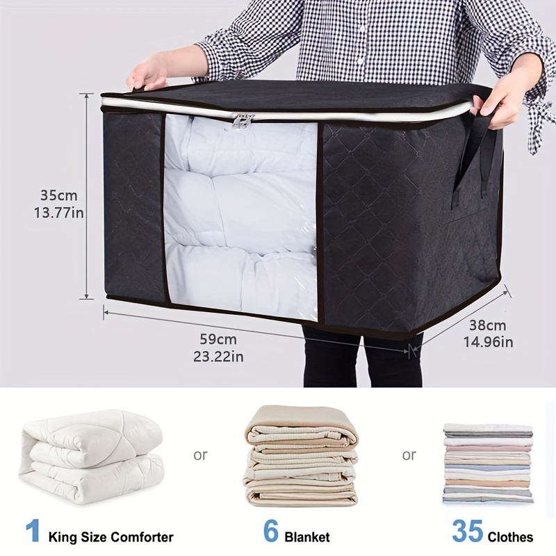 Non-woven Fabric Quilt Storage Bag, Waterproof And Moisture-proof Large  Capacity Clothes Storage Bag, Quilt Finishing Bag, Household Clothing  Packing Bag, Blanket Storage Box Bedroom Accessories,Quilt Storage Bag,  Non-woven Clothes Storage Box, Moving