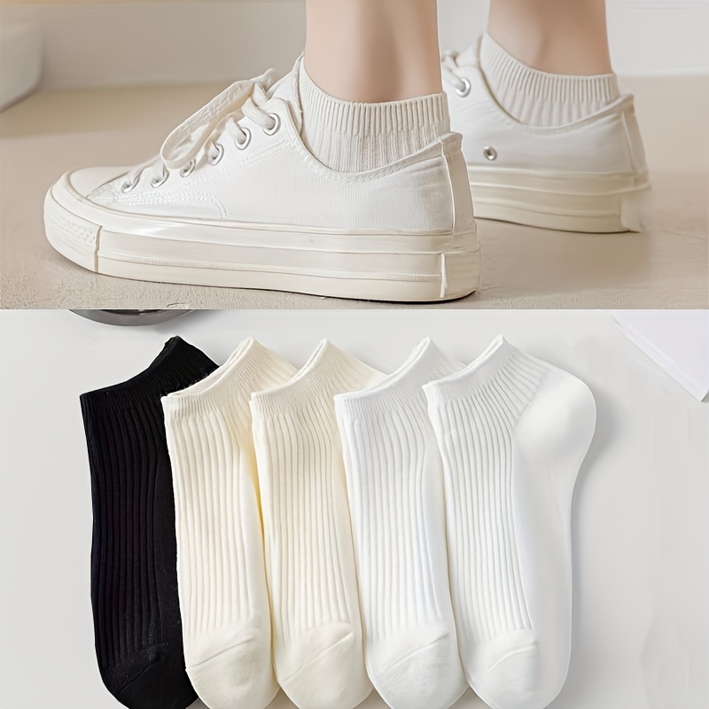 5 Pairs Solid Soft & Lightweight Low Cut Ankle Socks