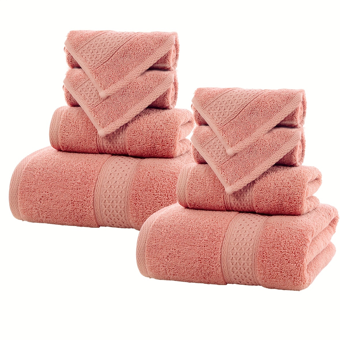 Solid Color Towels Set, Soft Absorbent Towel For Bathroom, 2 Bath