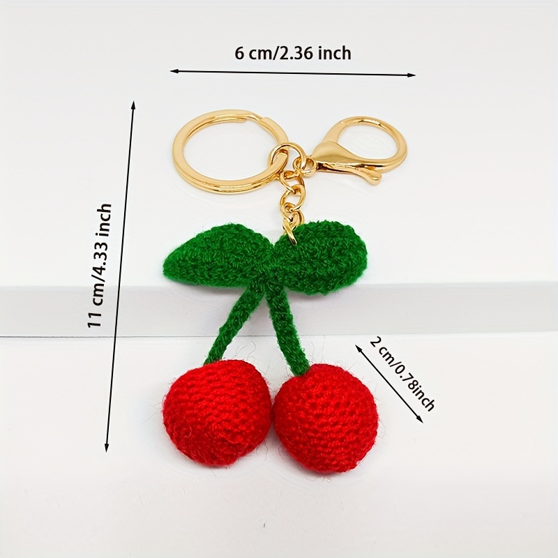 Crochet Cherry Keychain/cherry Keyring/cherry Amigurumi/crochet Keyring/ cherry Bag Charm 