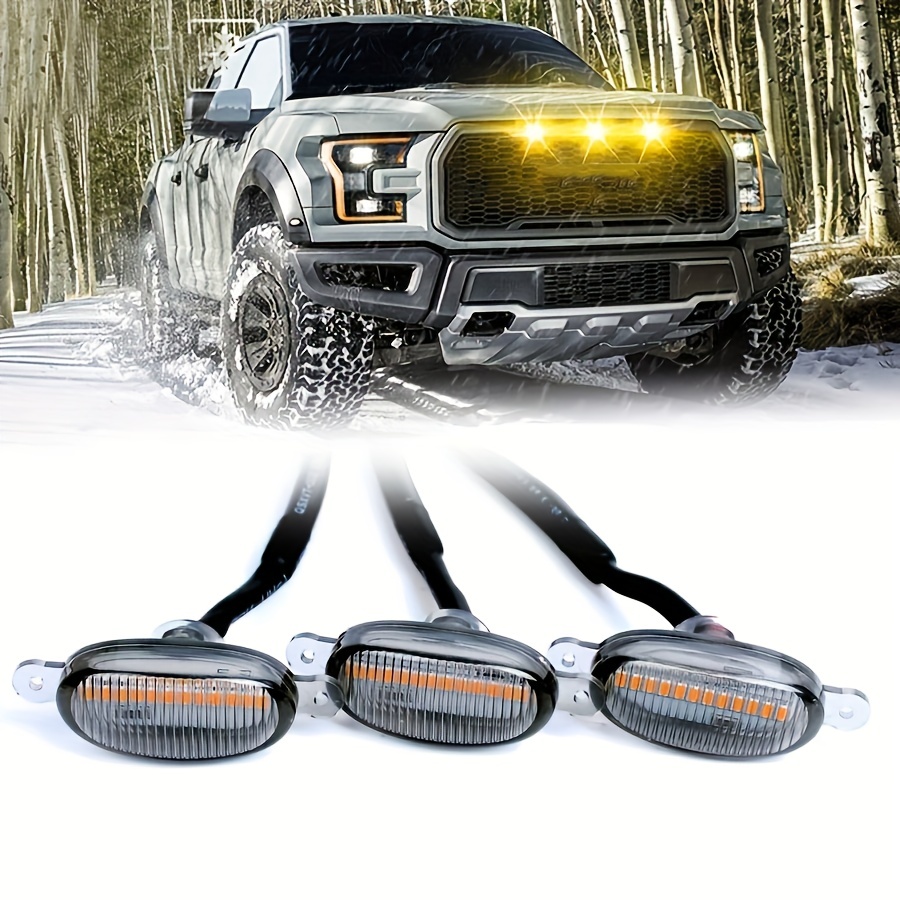 4pcs Auto Frontgrill LED Licht Raptor Stil Grill Cover Kit für