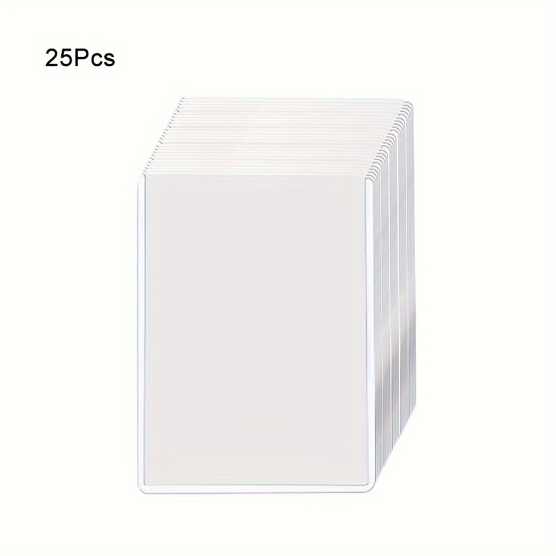 25pcs/pack Protectores De Tarjetas De Plástico Duro Transparente De Doble  Cara Hay 2 Colores Para Elegir