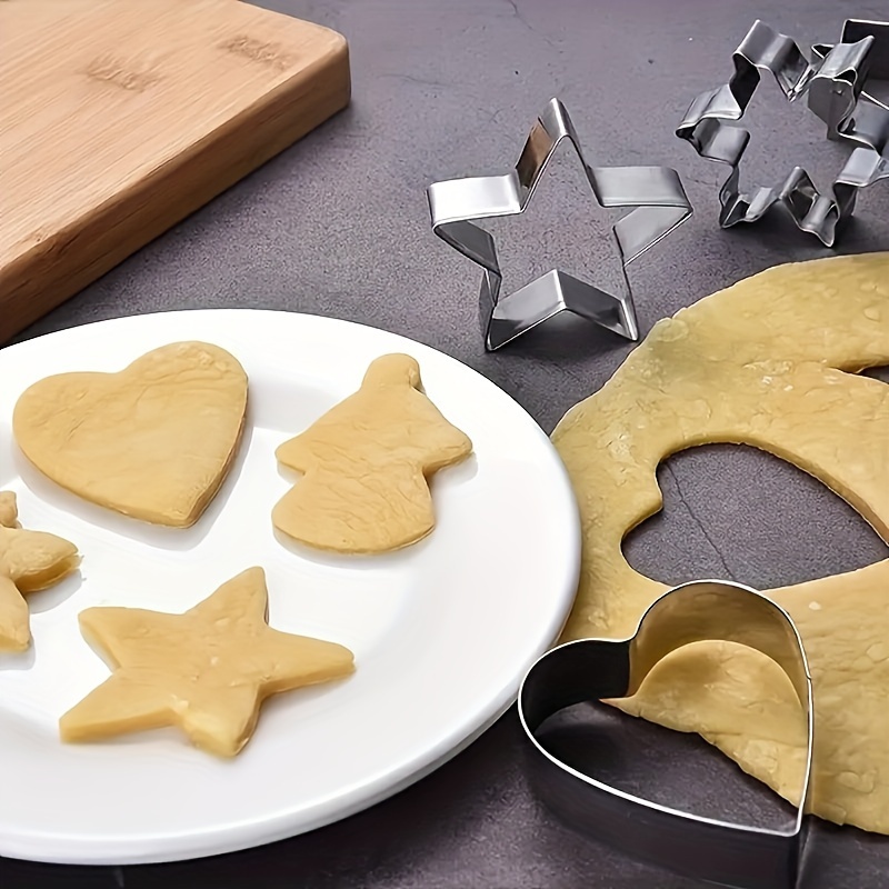 5 Moldes Galletas Navidad Cortadores Acero Inoxidable Árbol - Temu