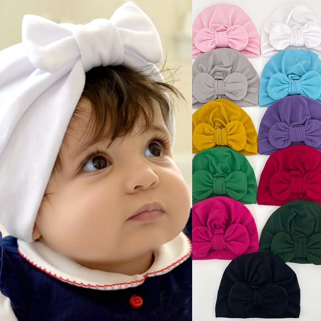 Gorro de turbante para bebés y niñas, 3 unidades, diseño de lazo para  recién nacido, para verano
