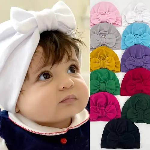 Turbante para recién nacido, diadema para niña, turbantes con lazo, gorro  infantil, suave, gorra de niño pequeño, accesorios para bebé