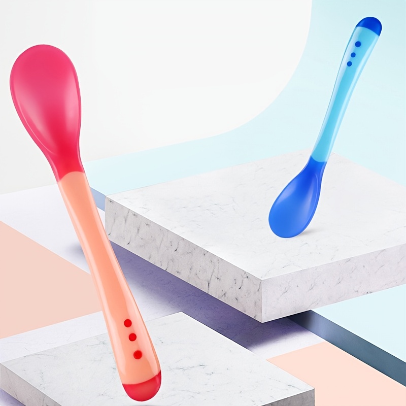 3 Colors Temperature Sensing Spoon For Kids Boys Girls Silicone