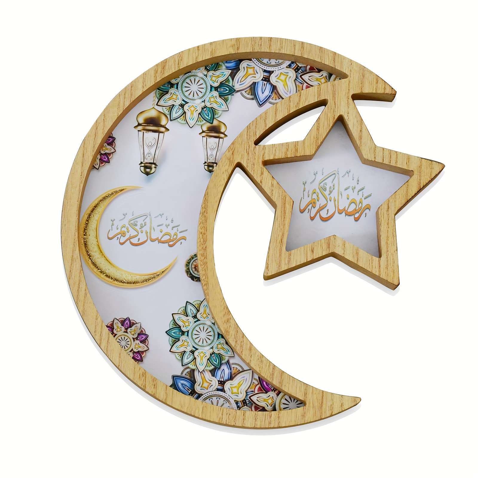 1 Pieza De Decoraciones Para El Hogar En Forma De Luna Y Estrella Para El  Ramadán, Bandeja Del Ramadán 2024, Bandeja Del Ramadán Con Luna Y Estrella