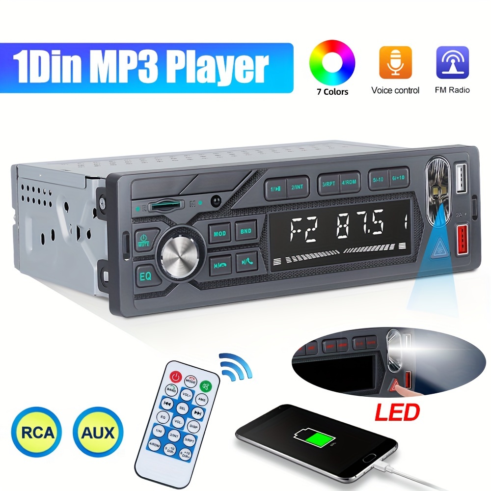 Car Radio With Handsfree Car Radio 1 Din MP3 Player With  USB/TF/SD/AUX/EQ/FM Radio+Remote Control