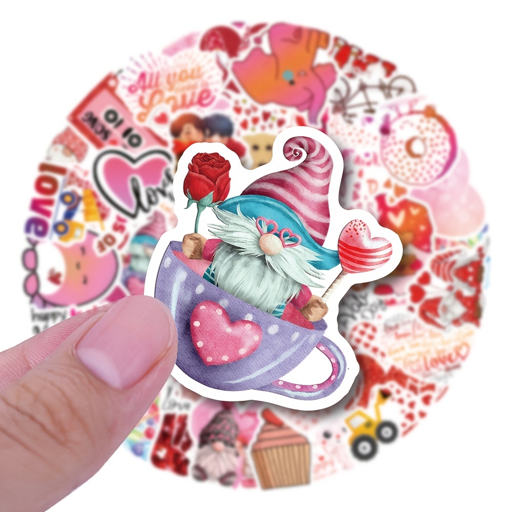 Valentine's Day Stickers Non repeating Vinyl Waterproof - Temu