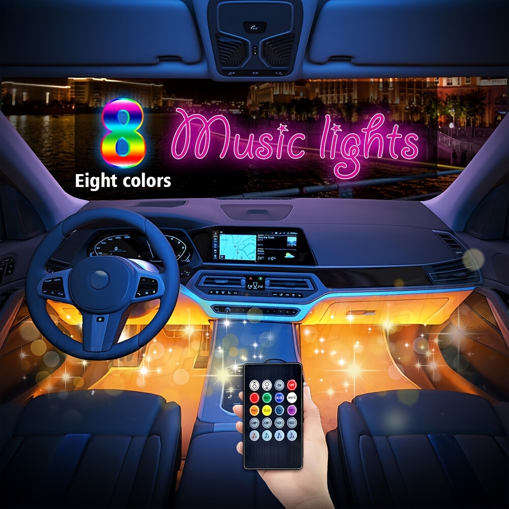 Light Car 48 Leds Interior Lights Music Sync Wireless Remote - Temu