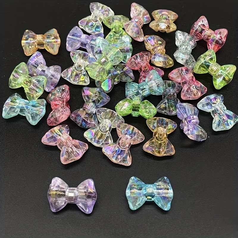20pcs 9.7*17.9mm Small Bow Colorful Acrylic Beads For Jewelry Making DIY  Special Jewelry Decorations Handmade Craft Supplies