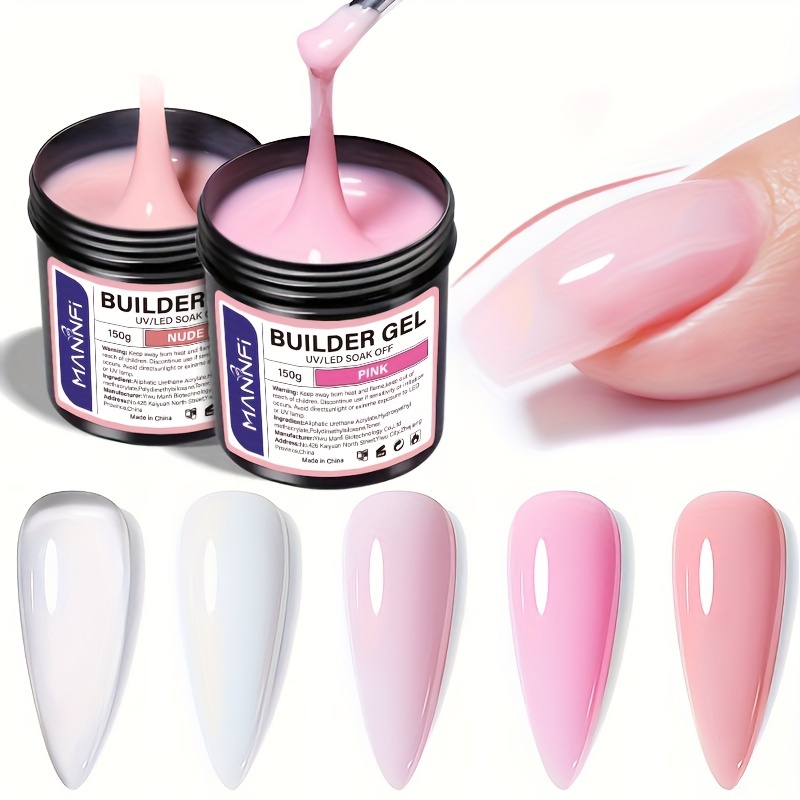

Mannfi 150g Builder Gel Color Nail Gel Extension Glue For Nail Enhancement Nail Art Designs Long Lasting And Easy To Use Salon Manicure Tool For Women - Multicolor Optional