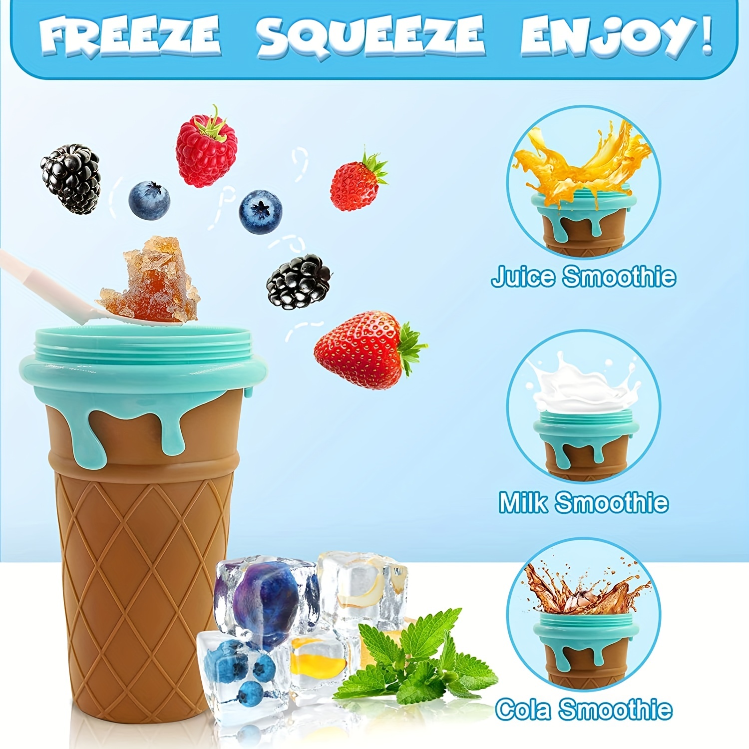 Silicone Quick-frozen Ice Cream Maker Squeeze Cup DIY Homemade