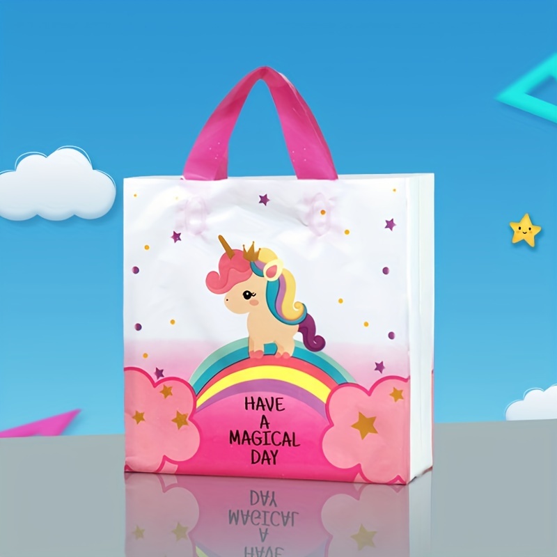  20 bolsas de recuerdo de fiesta de unicornio arcoíris, bolsas  de regalo reutilizables de arco iris, bolsas de dulces de unicornio para  niños y niñas, suministros de fiesta de cumpleaños de