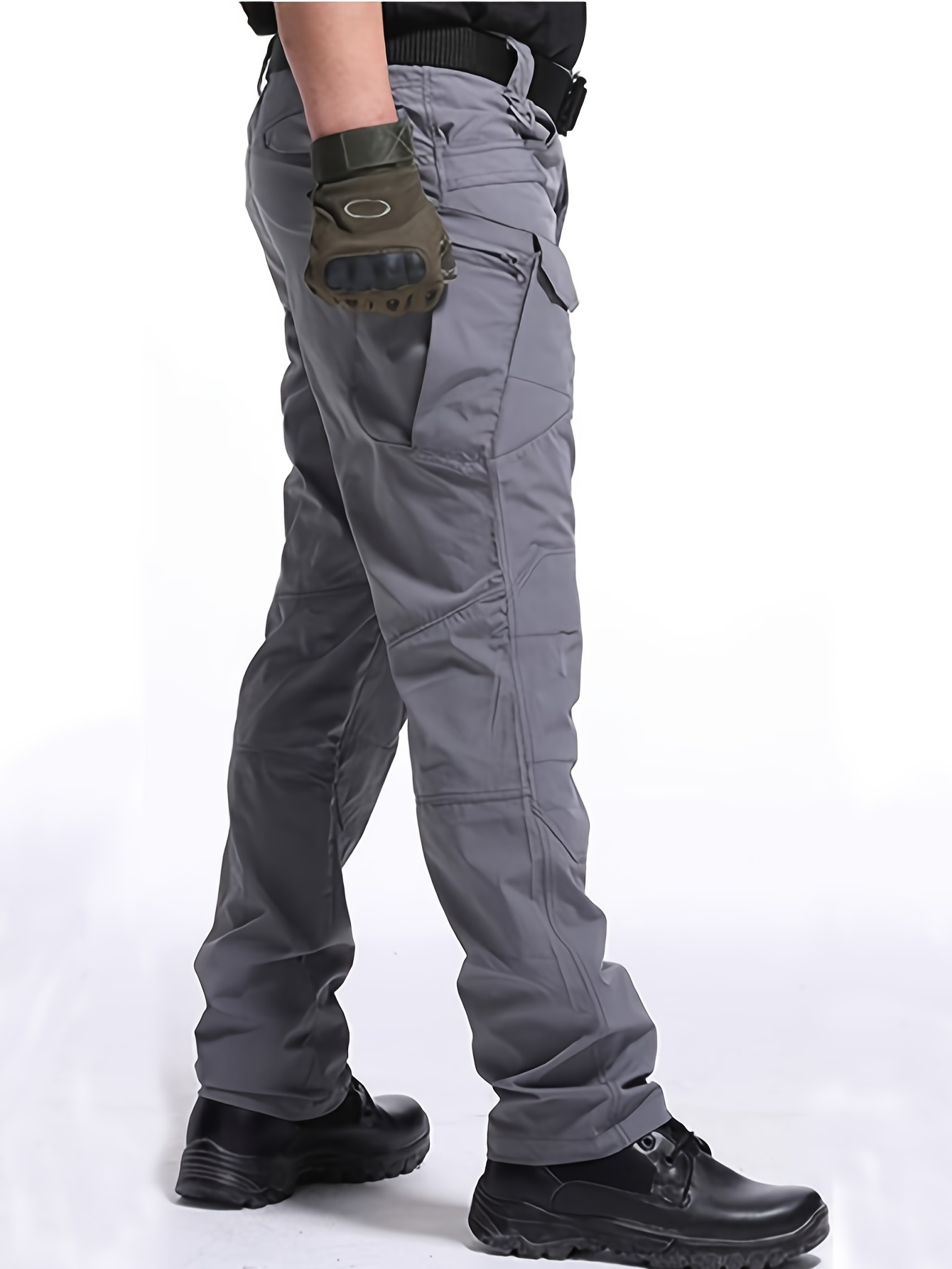 Pantalones cargo ajustados con múltiples bolsillos para hombre, para  senderismo, combate, trabajo, al aire libre, casual, ajuste recto,  pantalones