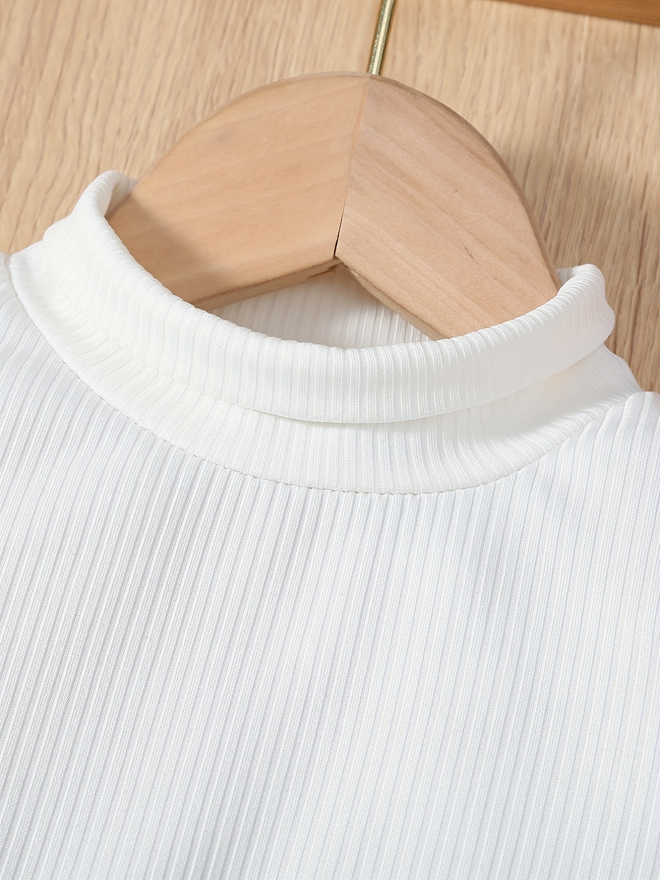 Conjunto 2 Piezas Camiseta Cuello Alto Manga Larga Falda - Temu