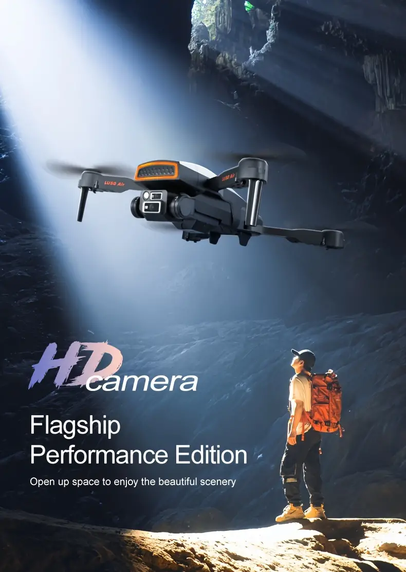 lu50 drone equipped with esc high definition hd electronic governor dual camera four sided obstacle avoidance cool lighting one key takeoff landing 360 rolling stunt details 3