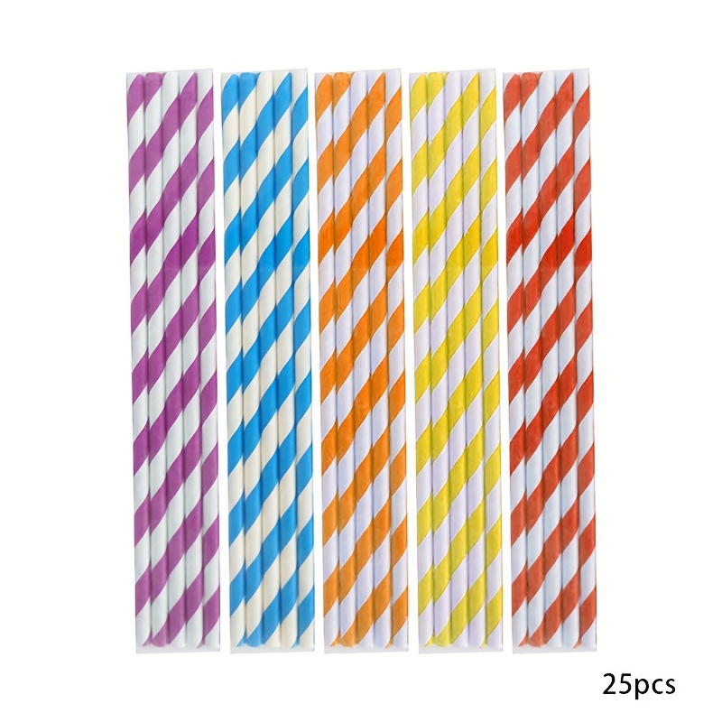 25 Pcs Pajitas Papel Desechables Anchas Pajitas Colores - Temu Chile