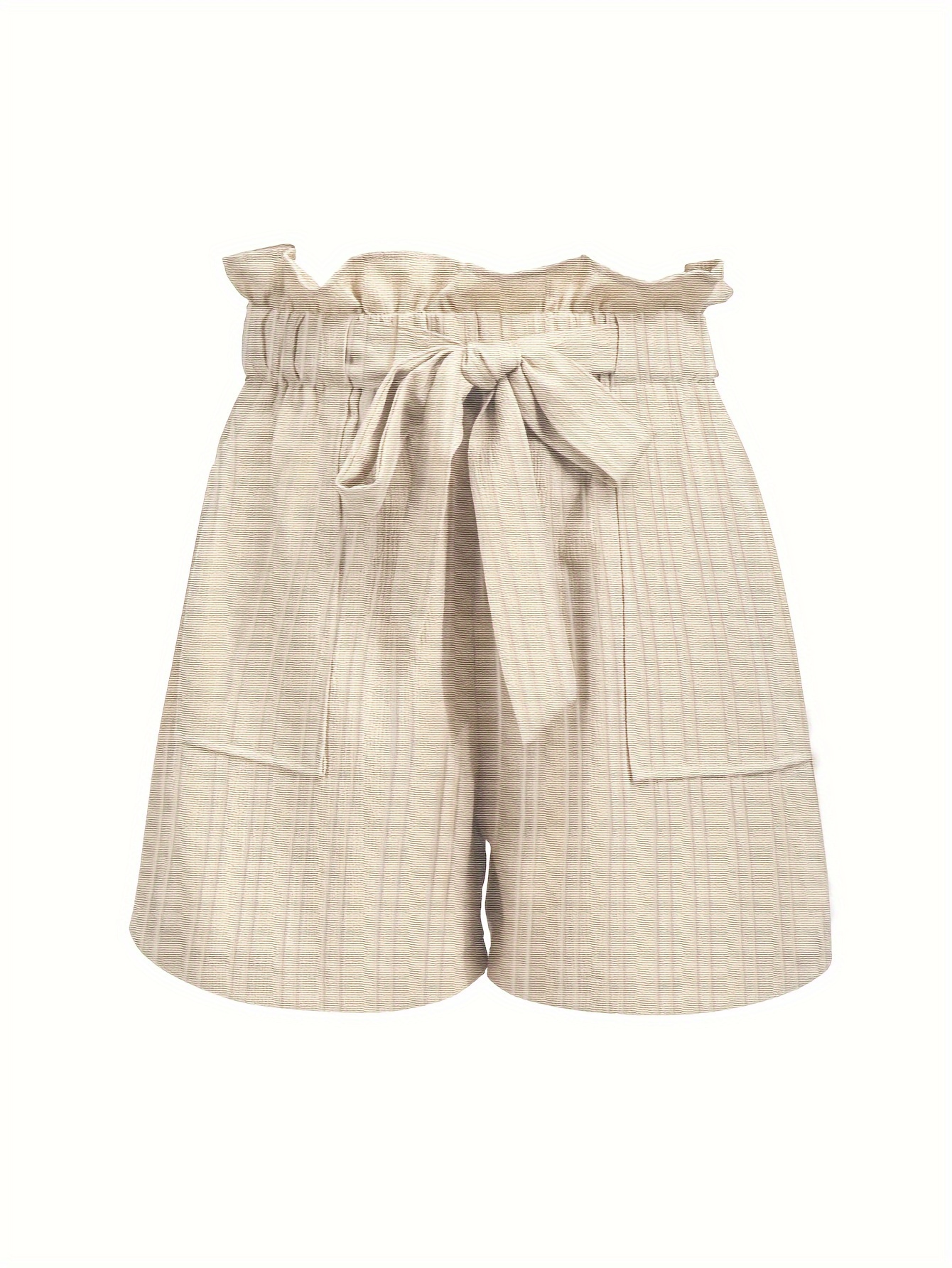 Solid Ruffle Trim Shorts, Casual Shorts For Spring & Summer, Women's  Clothing