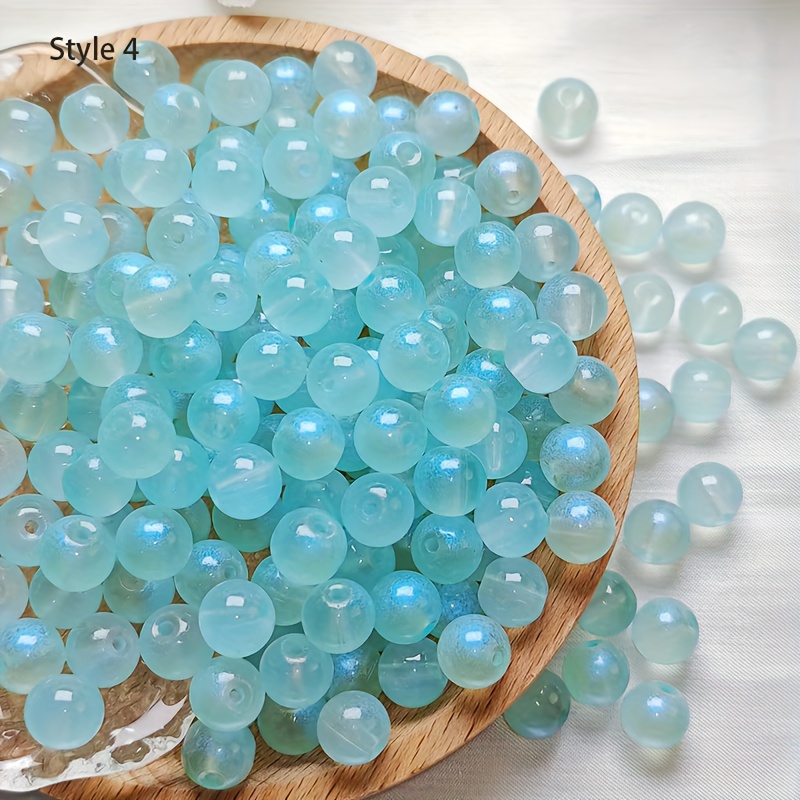 Glass Two color Frosted Burst Perforated Moon Beads Change - Temu