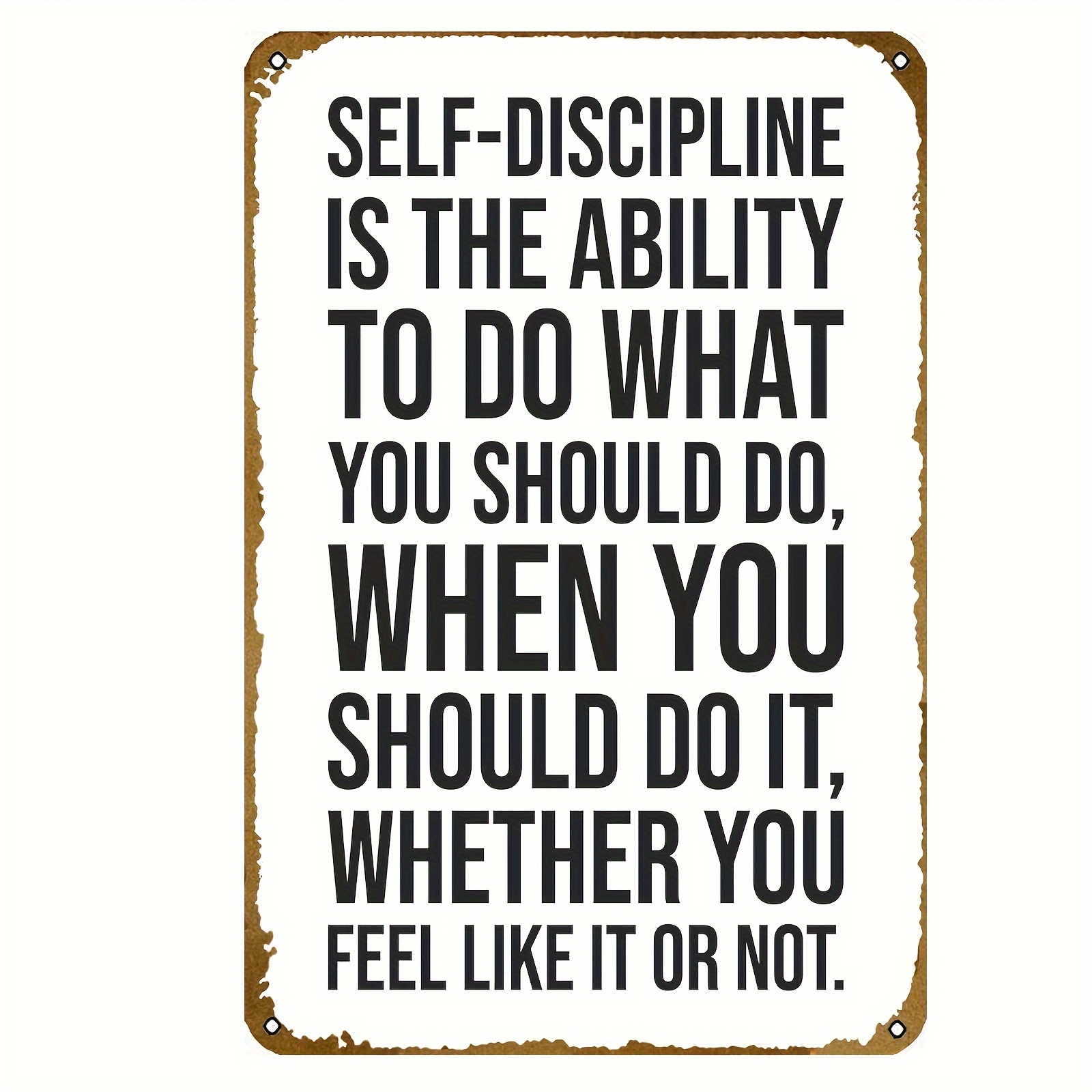 

Self Discipline Quote Vintage Sports Poster Metal Tin Sign 8x12in (20x30cm)—retro Poster Gift, Bar, Cafe, Restaurant Wall Decor Art