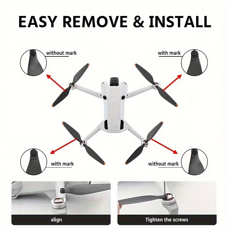 Propellers Dji Mini 4 Pro Drone Replacement Low noise Quick - Temu