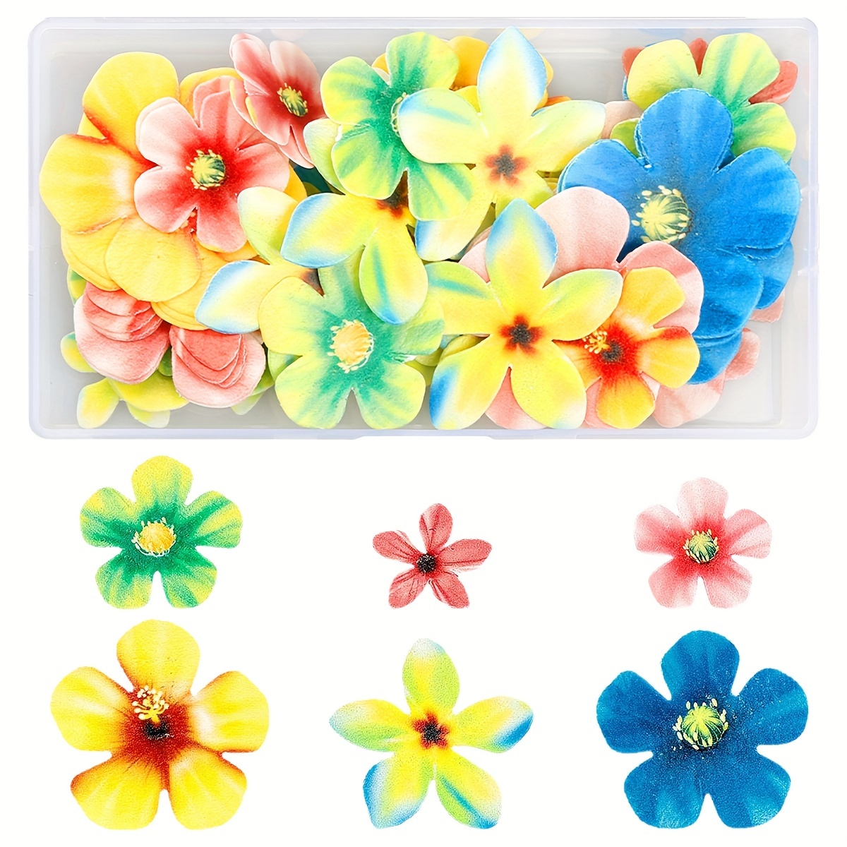 Cake Wafer Flowers Decorations Edible, Edible Cupcake Decorations (72pcs)