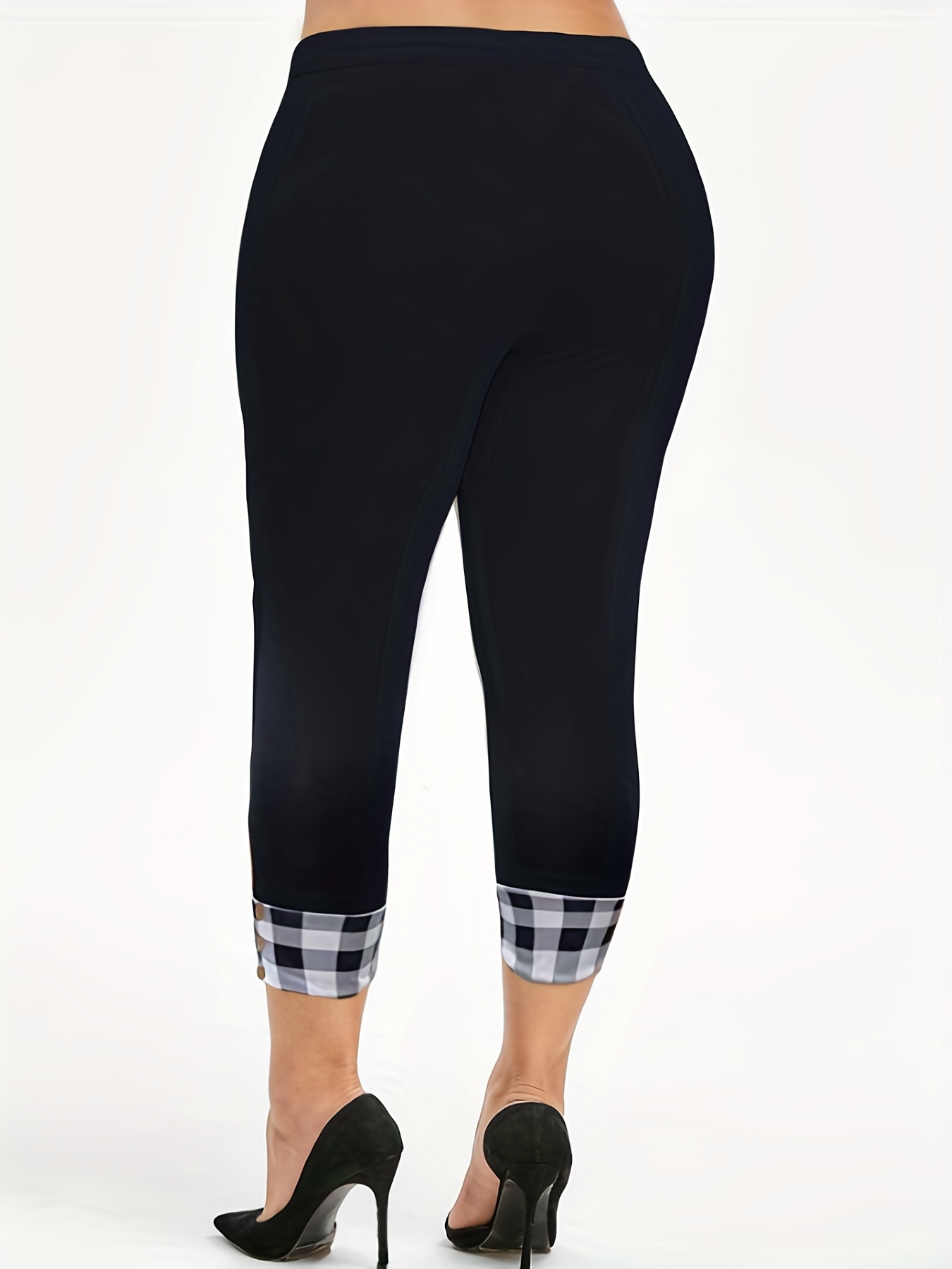 Leggings casuales de talla grande, leggings capri elásticos de