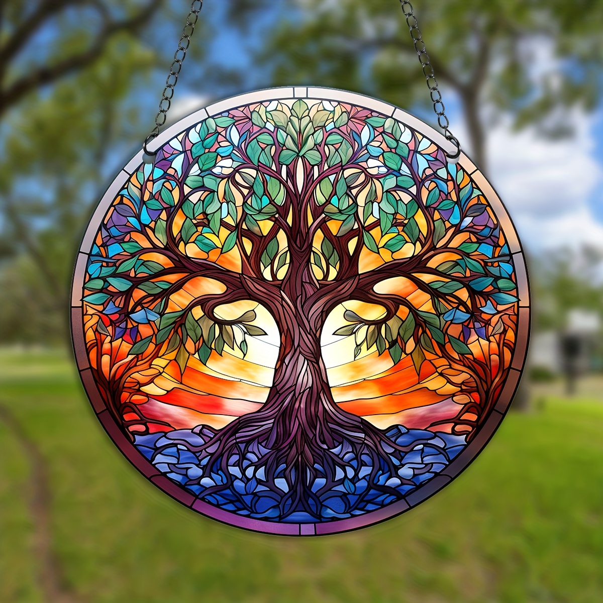 Stained Glass Tree Of Life Suncatcher - Four Seasons Theme