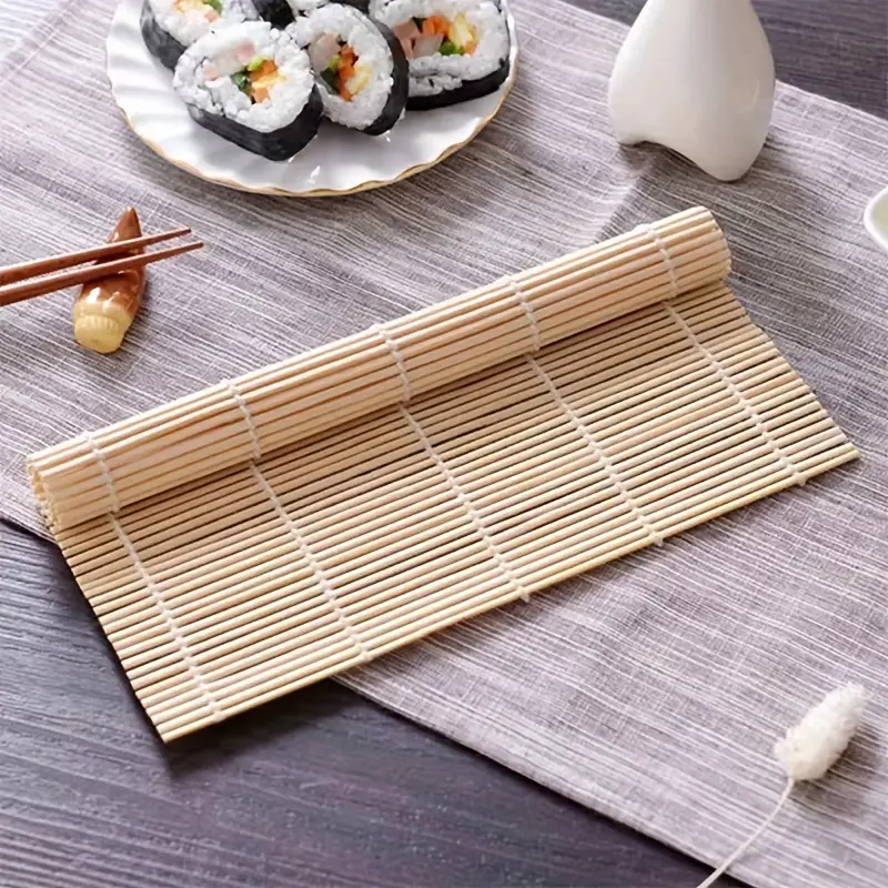 Sushi Bamboo Rolling Mat Creative Portable Reusable Bamboo - Temu