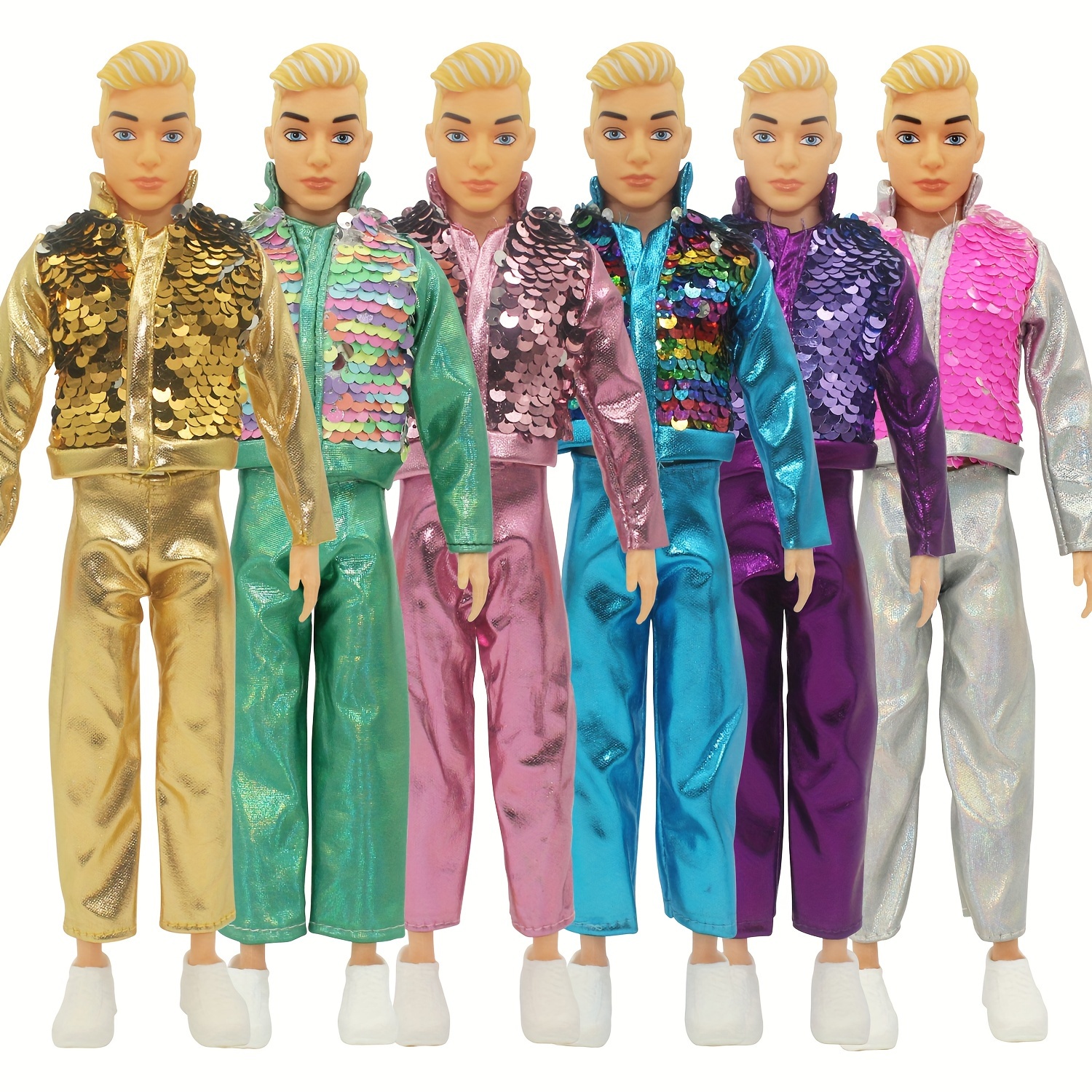 18 PCS Doll Clothes for Ken Doll Including Handmade 6 Tops 6 Pants Casual  Wear 2 Beach Pants 4 Pair of Shoes for 11.5 Inch Boy Doll Outfits for