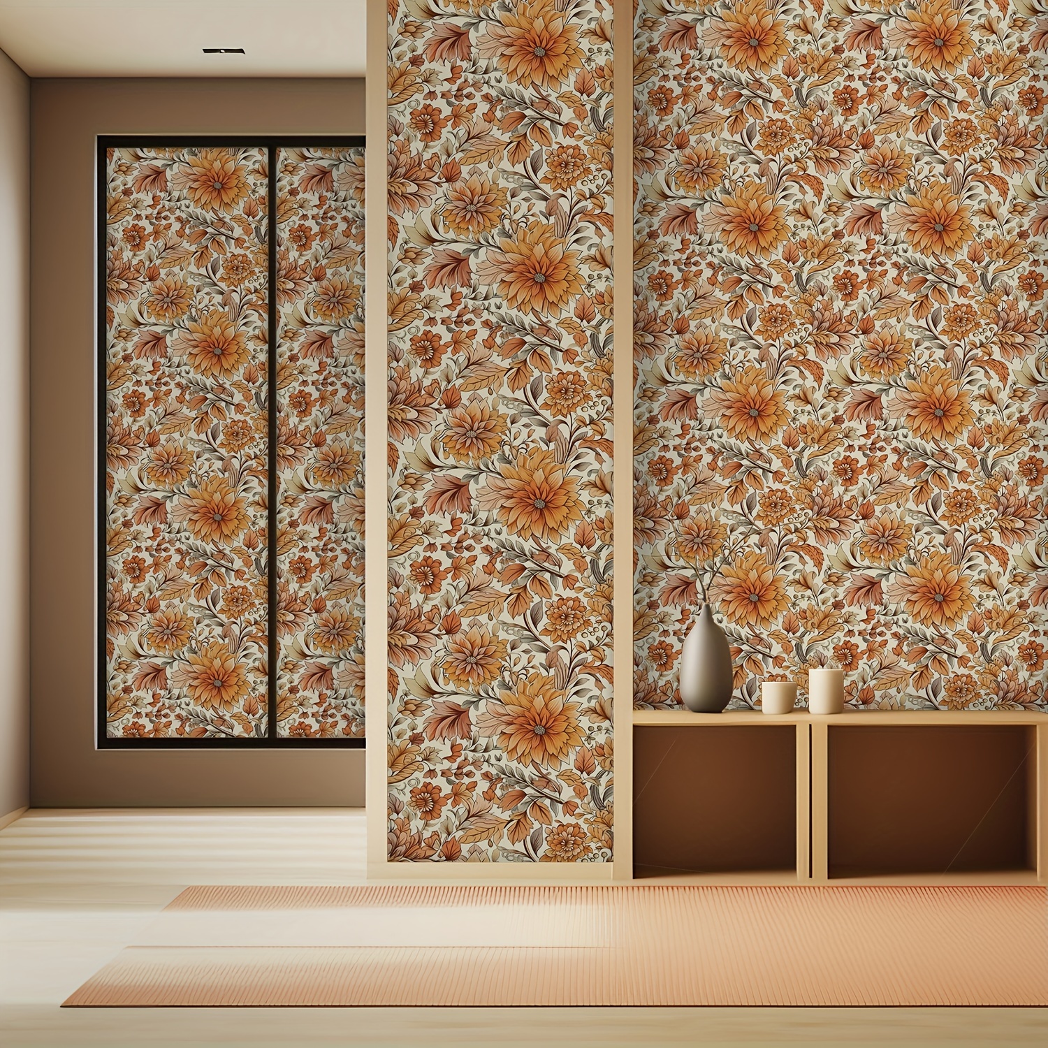 Boho Floral Peel And Stick Wallpaper For Kitchen And Home - Temu